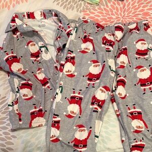 Carter's Gray and Red Santa Kids Pajama Set